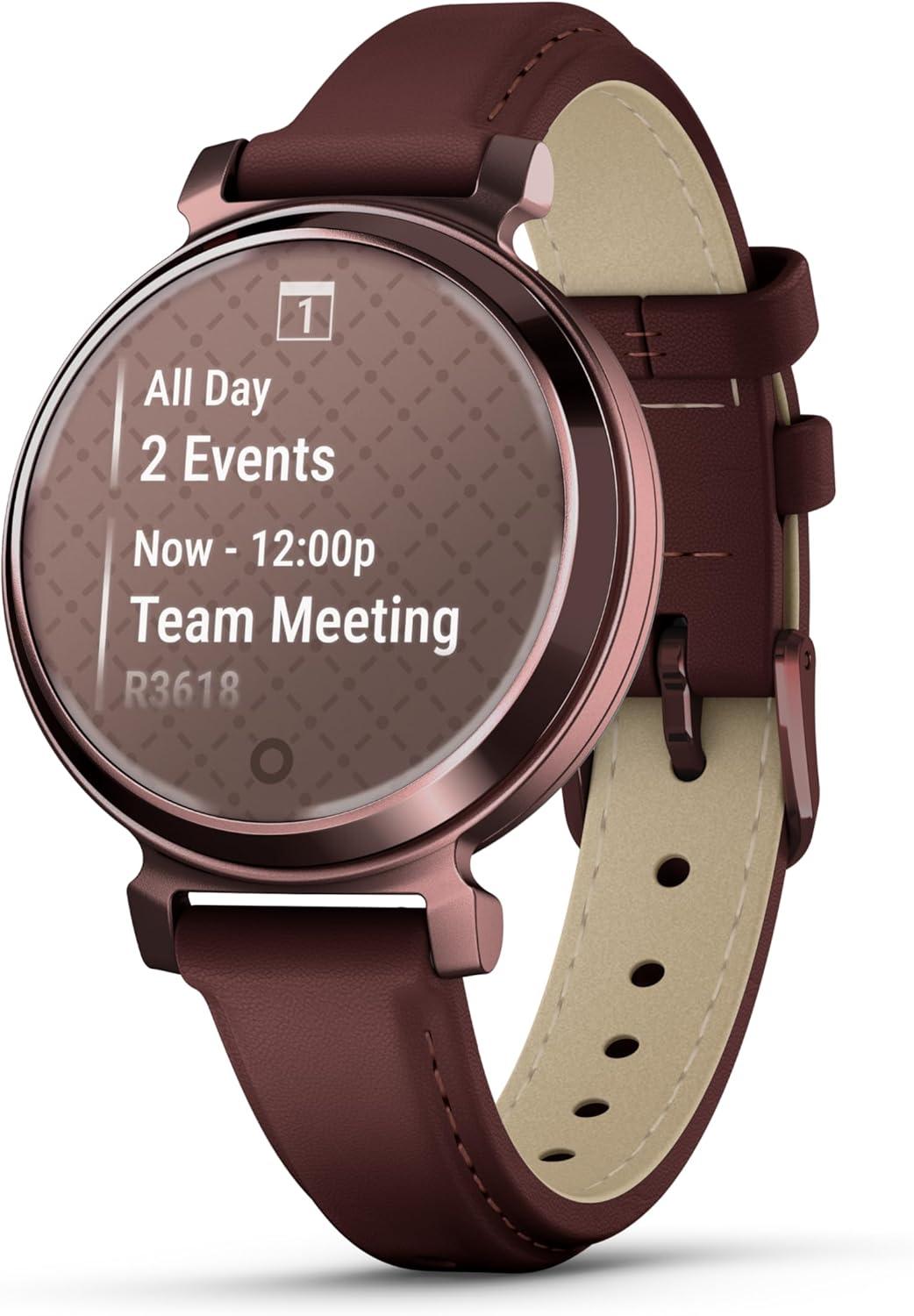 imageGarmin Lily 2 Small and Stylish Smartwatch Hidden Display Patterned Lens Up to 5 Days Battery Life CoconutMulberry