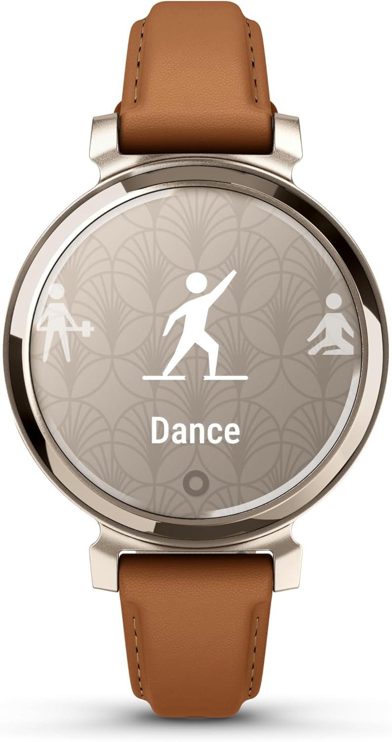 imageGarmin Lily 2 Small and Stylish Smartwatch Hidden Display Patterned Lens Up to 5 Days Battery Life CoconutTan