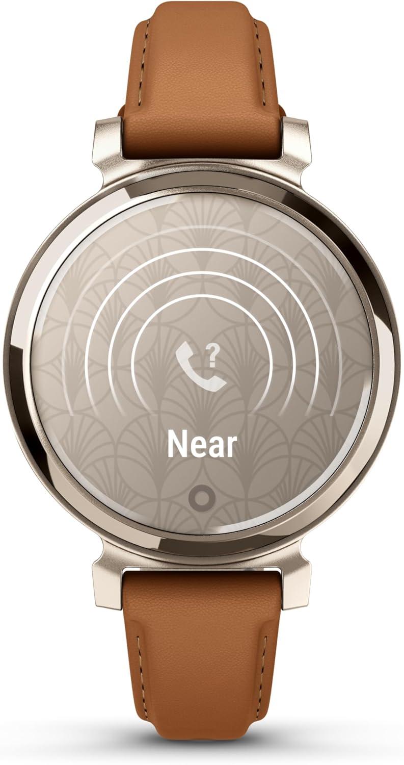imageGarmin Lily 2 Small and Stylish Smartwatch Hidden Display Patterned Lens Up to 5 Days Battery Life CoconutTan