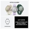 imageGarmin Lily 2 Active Small and Stylish Smartwatch Builtin GPS Hidden Display Patterned Lens Up to 9 Days Battery Life Silver with Purple Jasmine Silicone Band