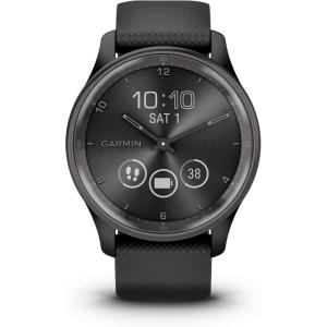imageGarmin vvomove Trend Stylish Hybrid Smartwatch LongLasting Battery Life Dynamic Watch Hands and Touchscreen Display BlackBlack