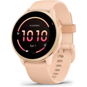 imageGarmin vvoactive 6 Health and Fitness GPS Smartwatch AMOLED Display Up to 11 Days of Battery Lunar Gold with Bone BandMetallic Pink Dawn with Pink Dawn band