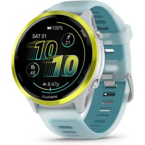 imageGarmin Forerunner 570 42mm Advanced GPS Running and Triathlon Smartwatch AMOLED Display Training and Recovery Features Raspberry Aluminum with Translucent BoneMango BandAmp Yellow with Whitestone