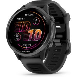 imageGarmin Forerunner 570 42mm Advanced GPS Running and Triathlon Smartwatch AMOLED Display Training and Recovery Features Raspberry Aluminum with Translucent BoneMango BandSlateBlack