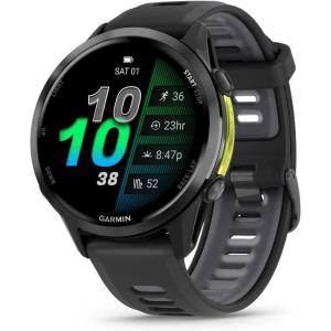 imageGarmin Forerunner 970 Premium GPS Running and Triathlon Smartwatch AMOLED Display Builtin LED Flashlight Carbon Gray DLC Titanium with Black Case and BlackTranslucent Whitestone BandBlack