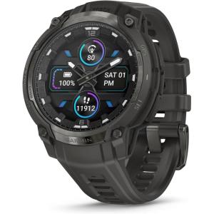imageGarmin Instinct Crossover AMOLED Rugged Hybrid GPS Smartwatch with Analog Watch Hands and Bright AMOLED Display BronzeSunburst with Cocoa Silicone BandCharcoal