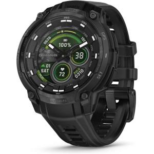 imageGarmin Instinct Crossover AMOLED Rugged Hybrid GPS Smartwatch with Analog Watch Hands and Bright AMOLED Display BronzeSunburst with Cocoa Silicone BandBlack