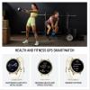 imageGarmin Venu 4 45mm Advanced Health and Fitness GPS Smartwatch Bright and Colorful Display Builtin Flashlight 12 Days of Battery Life Slate with Black Silicone BandLunar Gold and Bone