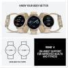 imageGarmin Venu 4 45mm Advanced Health and Fitness GPS Smartwatch Bright and Colorful Display Builtin Flashlight 12 Days of Battery Life Slate with Black Silicone BandLunar Gold and Light Sand
