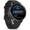 imageGarmin Venu 4 45mm Advanced Health and Fitness GPS Smartwatch Bright and Colorful Display Builtin Flashlight 12 Days of Battery Life Slate with Black Silicone BandSlate and Black