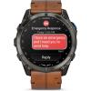 image:imageGarmin D2 Mach 2 Pro 51mm Smartwatch with GPS Advanced Flight Maps Builtin MicrophoneSpeaker for Calls and Texts Carbon Gray DLC Titanium with Chestnut Leather Band and Black Silicone Band