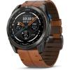 image:imageGarmin D2 Mach 2 Pro 51mm Smartwatch with GPS Advanced Flight Maps Builtin MicrophoneSpeaker for Calls and Texts Carbon Gray DLC Titanium with Chestnut Leather Band and Black Silicone Band