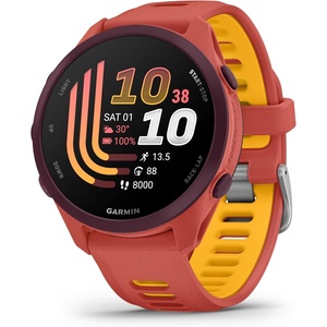 image:imageGarmin Forerunner 70 EasytoUse GPS Running Smartwatch Advanced Training Metrics and Recovery Insights Up to 13 Days of Battery Life BlackRed Pink with Mango