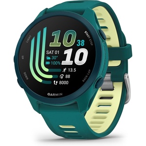 image:imageGarmin Forerunner 70 EasytoUse GPS Running Smartwatch Advanced Training Metrics and Recovery Insights Up to 13 Days of Battery Life BlackTeal Green with Citron