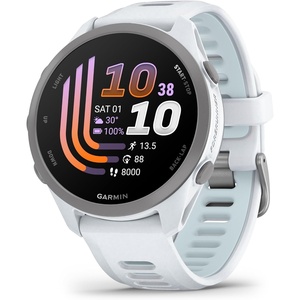 image:imageGarmin Forerunner 70 EasytoUse GPS Running Smartwatch Advanced Training Metrics and Recovery Insights Up to 13 Days of Battery Life BlackWhitestone with Cloud Blue
