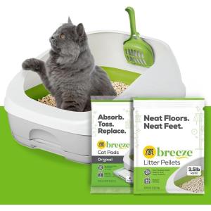 imagePurina Tidy Cats Litter Box System BREEZE System Starter Kit Litter Box Litter Pellets ampamp Pads