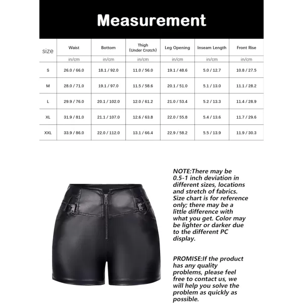 Bellivera Faux Leather Shorts for Women High Waist Stretch Slim Short with Pockets