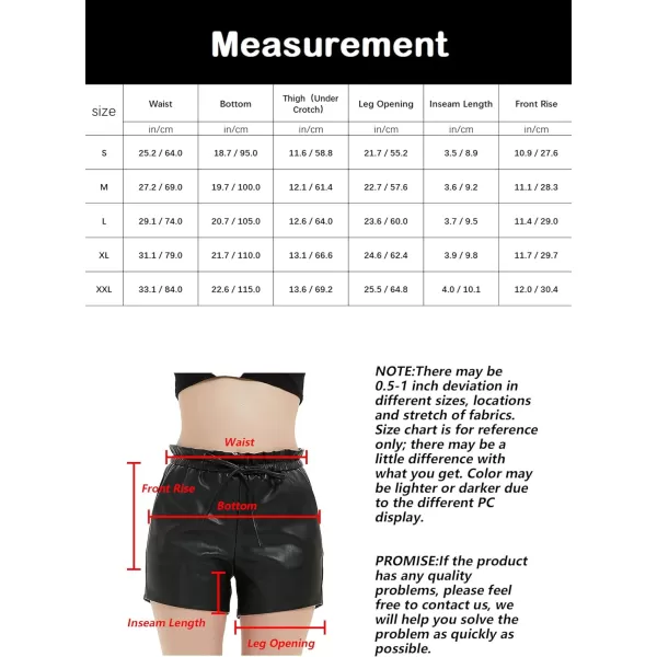 Bellivera Faux Leather Shorts for Women High Waist Stretch Slim Short with Pockets