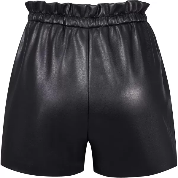 Bellivera Faux Leather Shorts for Women High Waist Stretch Slim Short with Pockets