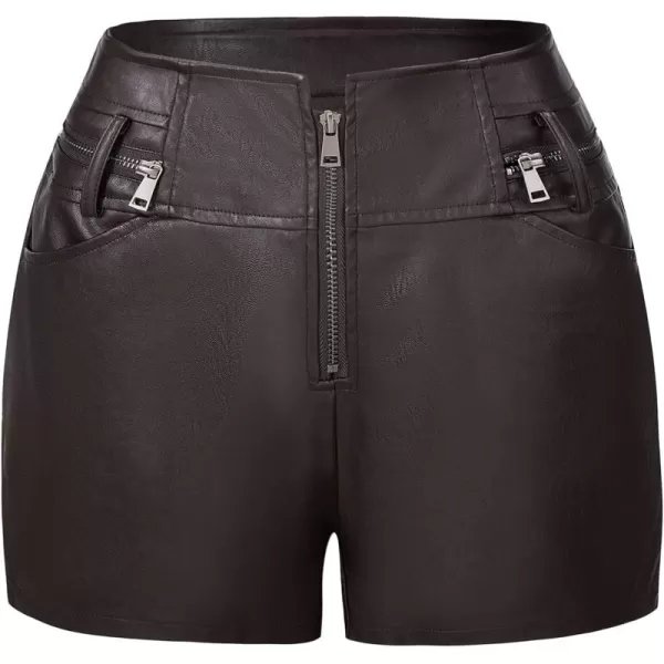 Bellivera Faux Leather Shorts for Women High Waist Stretch Slim Short with Pockets