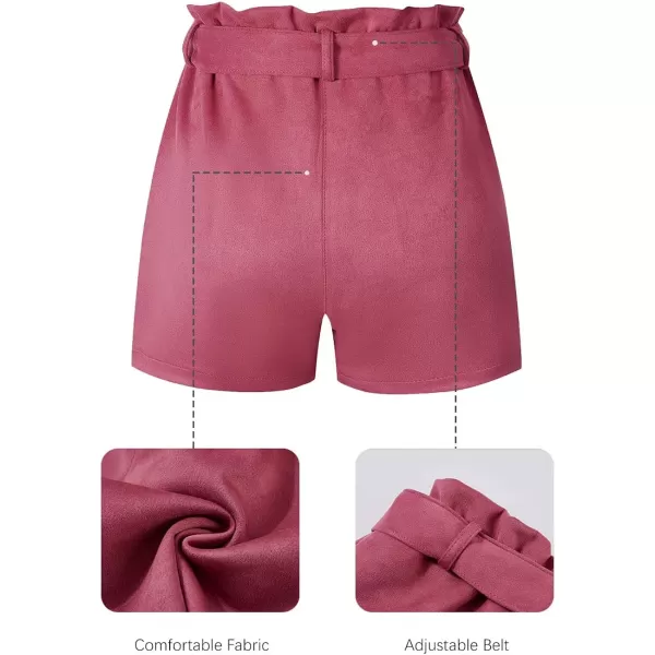 Bellivera Faux Leather Shorts for Women High Waist Stretch Slim Short with Pockets
