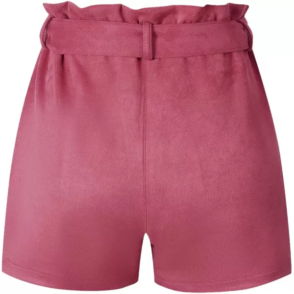 Bellivera Faux Leather Shorts for Women High Waist Stretch Slim Short with Pockets