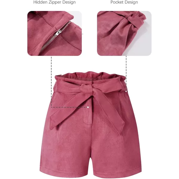 Bellivera Faux Leather Shorts for Women High Waist Stretch Slim Short with Pockets