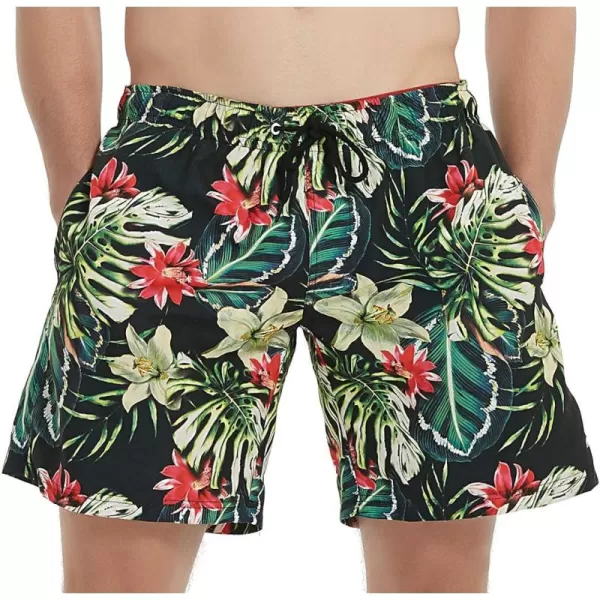 Bellivera Men's Beach Shorts,Printed Short Trunks with Mesh Lining 2 Pockets for Summer