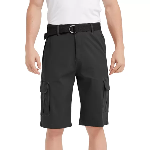 Bellivera Men's Cargo Short Classic Casual Flat Front Relaxed Fit Shorts with Belt