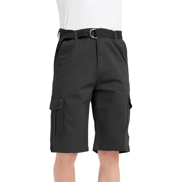 Bellivera Men's Cargo Short Classic Casual Flat Front Relaxed Fit Shorts with Belt