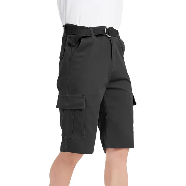 Bellivera Men's Cargo Short Classic Casual Flat Front Relaxed Fit Shorts with Belt