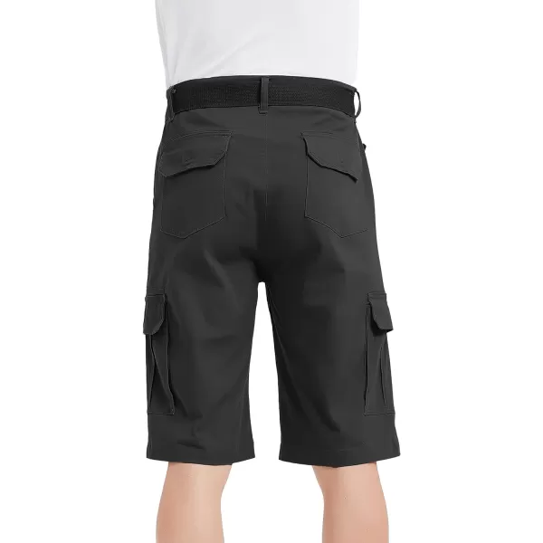 Bellivera Men's Cargo Short Classic Casual Flat Front Relaxed Fit Shorts with Belt