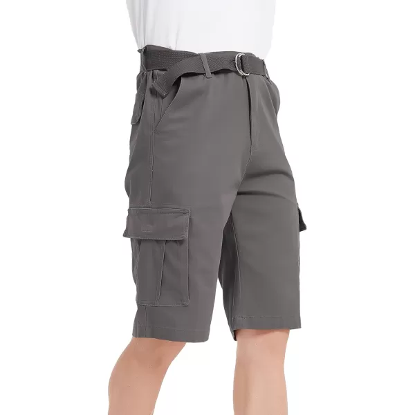 Bellivera Men's Cargo Short Classic Casual Flat Front Relaxed Fit Shorts with Belt