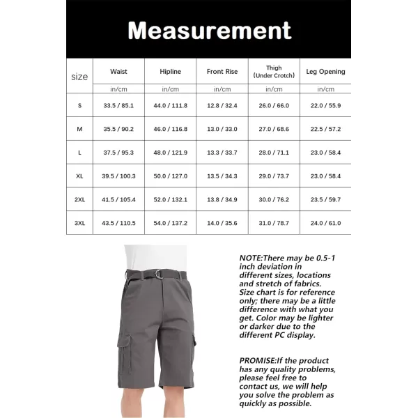 Bellivera Men's Cargo Short Classic Casual Flat Front Relaxed Fit Shorts with Belt