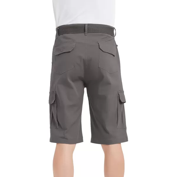 Bellivera Men's Cargo Short Classic Casual Flat Front Relaxed Fit Shorts with Belt