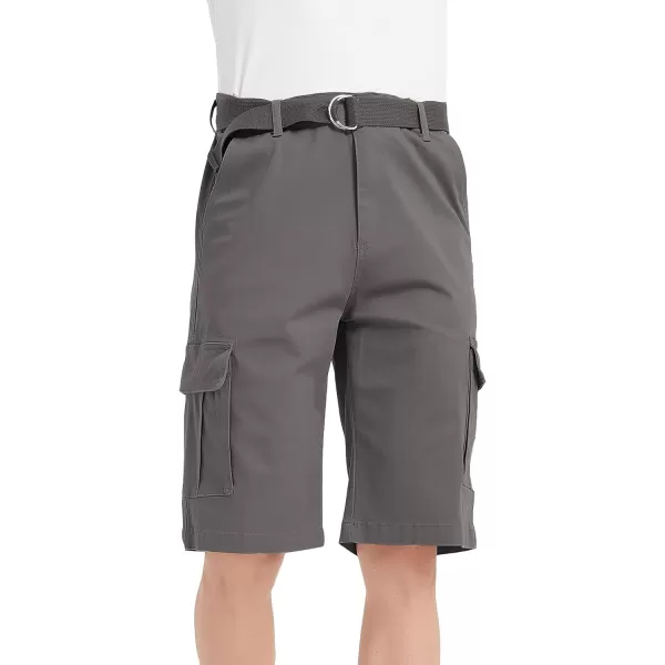 Bellivera Men's Cargo Short Classic Casual Flat Front Relaxed Fit Shorts with Belt
