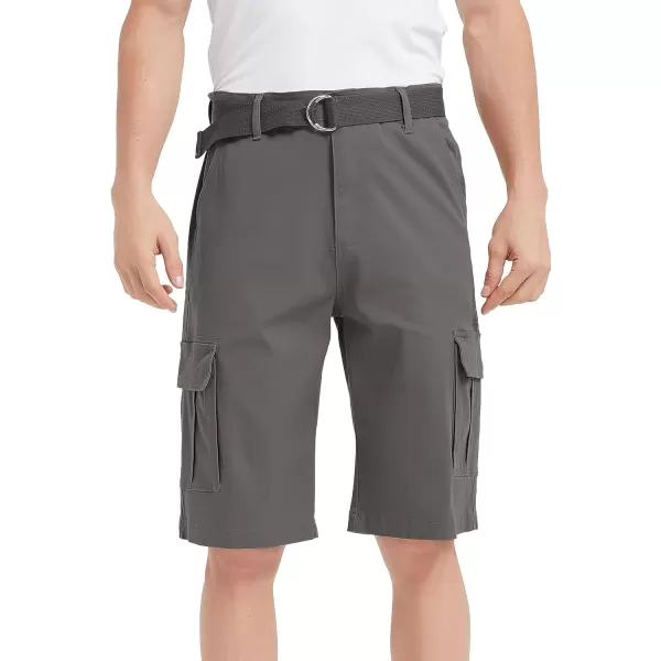 Bellivera Men's Cargo Short Classic Casual Flat Front Relaxed Fit Shorts with Belt
