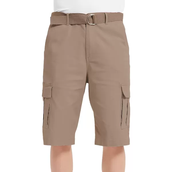 Bellivera Men's Cargo Short Classic Casual Flat Front Relaxed Fit Shorts with Belt