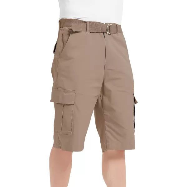 Bellivera Men's Cargo Short Classic Casual Flat Front Relaxed Fit Shorts with Belt