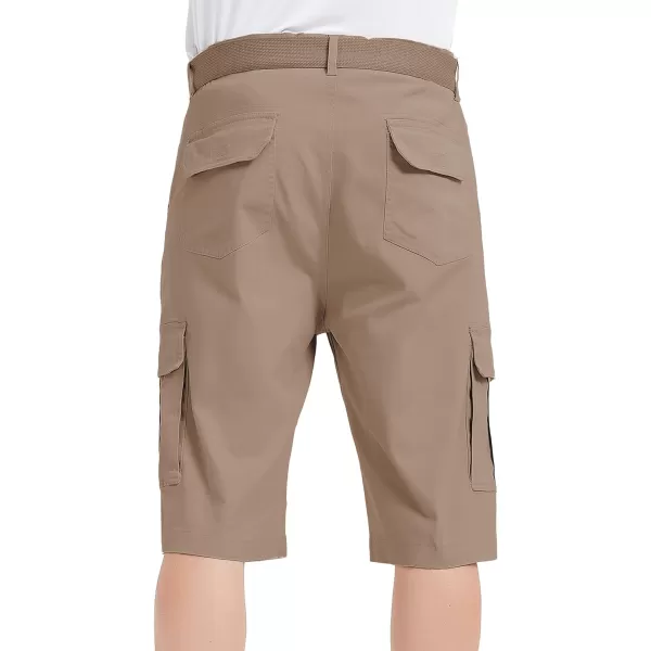 Bellivera Men's Cargo Short Classic Casual Flat Front Relaxed Fit Shorts with Belt