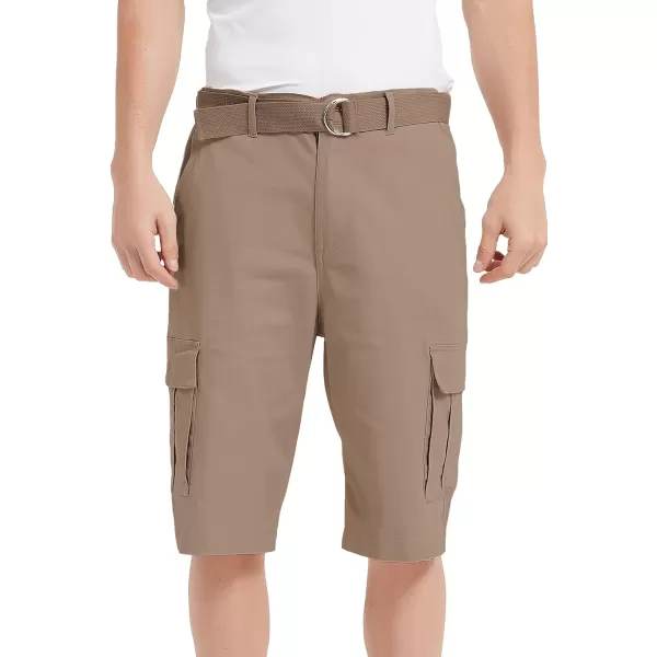 Bellivera Men's Cargo Short Classic Casual Flat Front Relaxed Fit Shorts with Belt