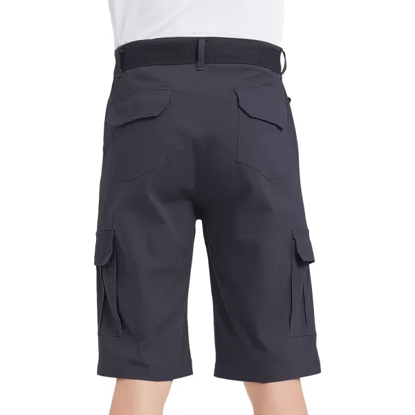 Bellivera Men's Cargo Short Classic Casual Flat Front Relaxed Fit Shorts with Belt