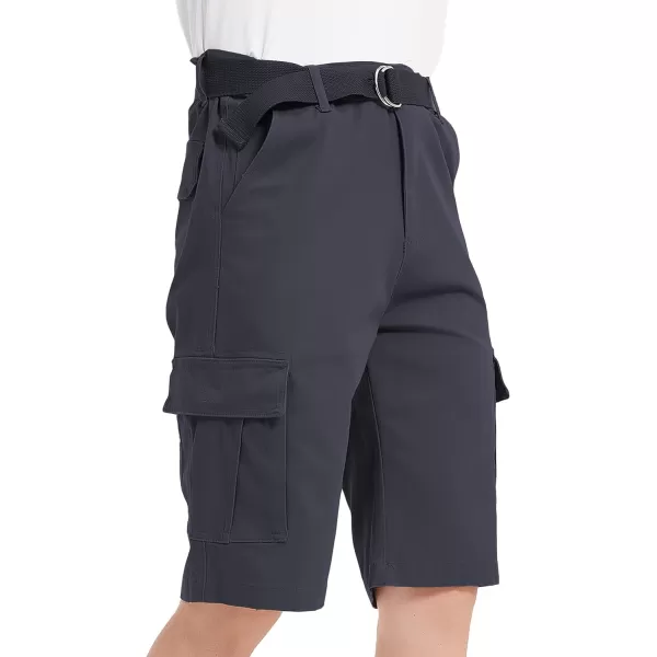 Bellivera Men's Cargo Short Classic Casual Flat Front Relaxed Fit Shorts with Belt