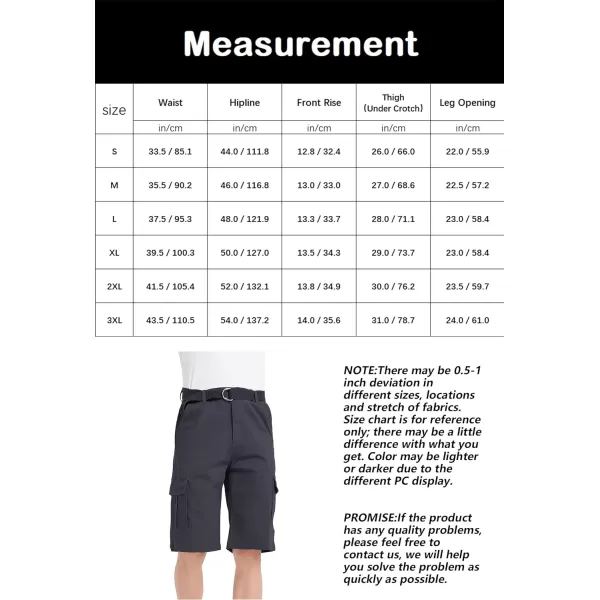 Bellivera Men's Cargo Short Classic Casual Flat Front Relaxed Fit Shorts with Belt