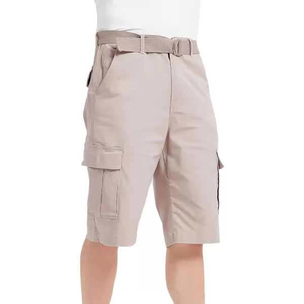 Bellivera Men's Cargo Short Classic Casual Flat Front Relaxed Fit Shorts with Belt