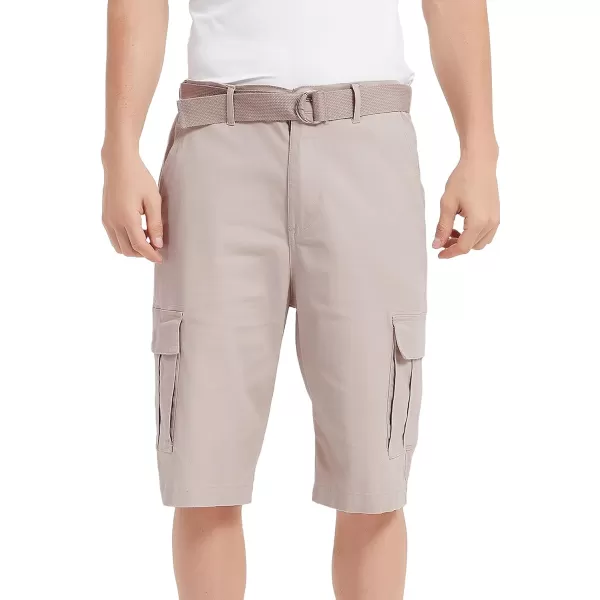 Bellivera Men's Cargo Short Classic Casual Flat Front Relaxed Fit Shorts with Belt