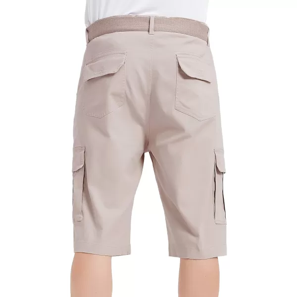 Bellivera Men's Cargo Short Classic Casual Flat Front Relaxed Fit Shorts with Belt