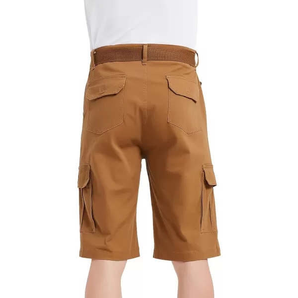 Bellivera Men's Cargo Short Classic Casual Flat Front Relaxed Fit Shorts with Belt