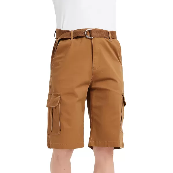 Bellivera Men's Cargo Short Classic Casual Flat Front Relaxed Fit Shorts with Belt