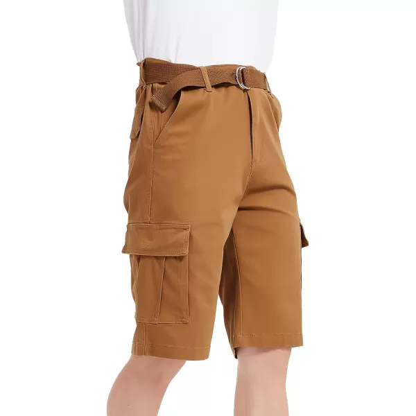 Bellivera Men's Cargo Short Classic Casual Flat Front Relaxed Fit Shorts with Belt